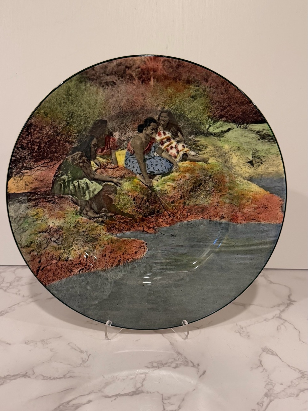 Vintage Royal Doulton England Māori Women Plate 10”